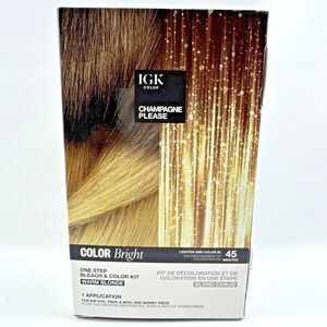 IGK Color Bright Champagne Please Bleach & Color Kit Warm Blonde NIB One Step